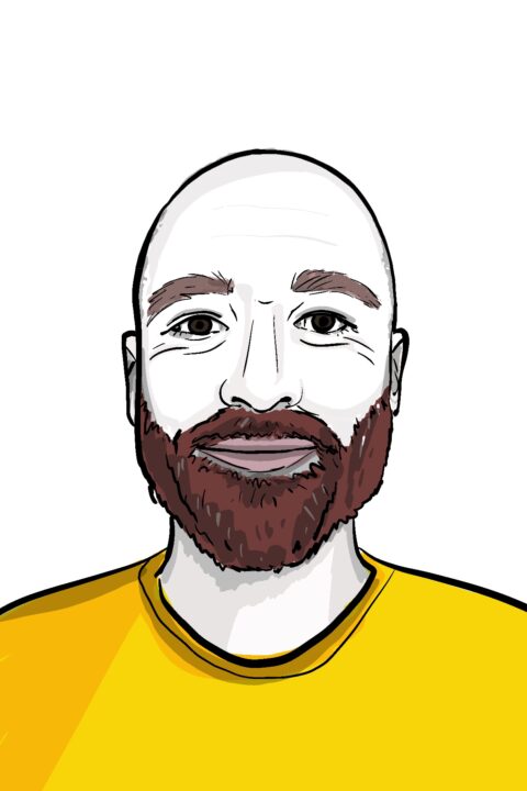An illustration of Alex with a yellow shirt