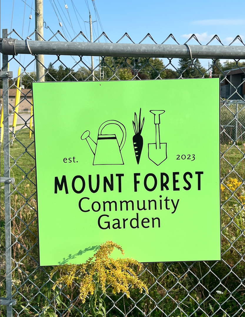 sign for community garden